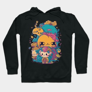 Cuteness Galore - Whimsical Kawaii Delights Hoodie